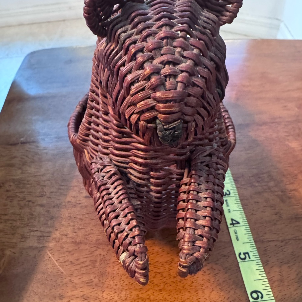 Vintage Woven Brown  Squirrel Basket - Home Accents